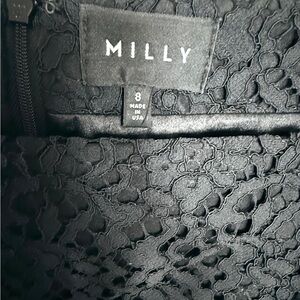 Milly Black Lace Overlay Dress